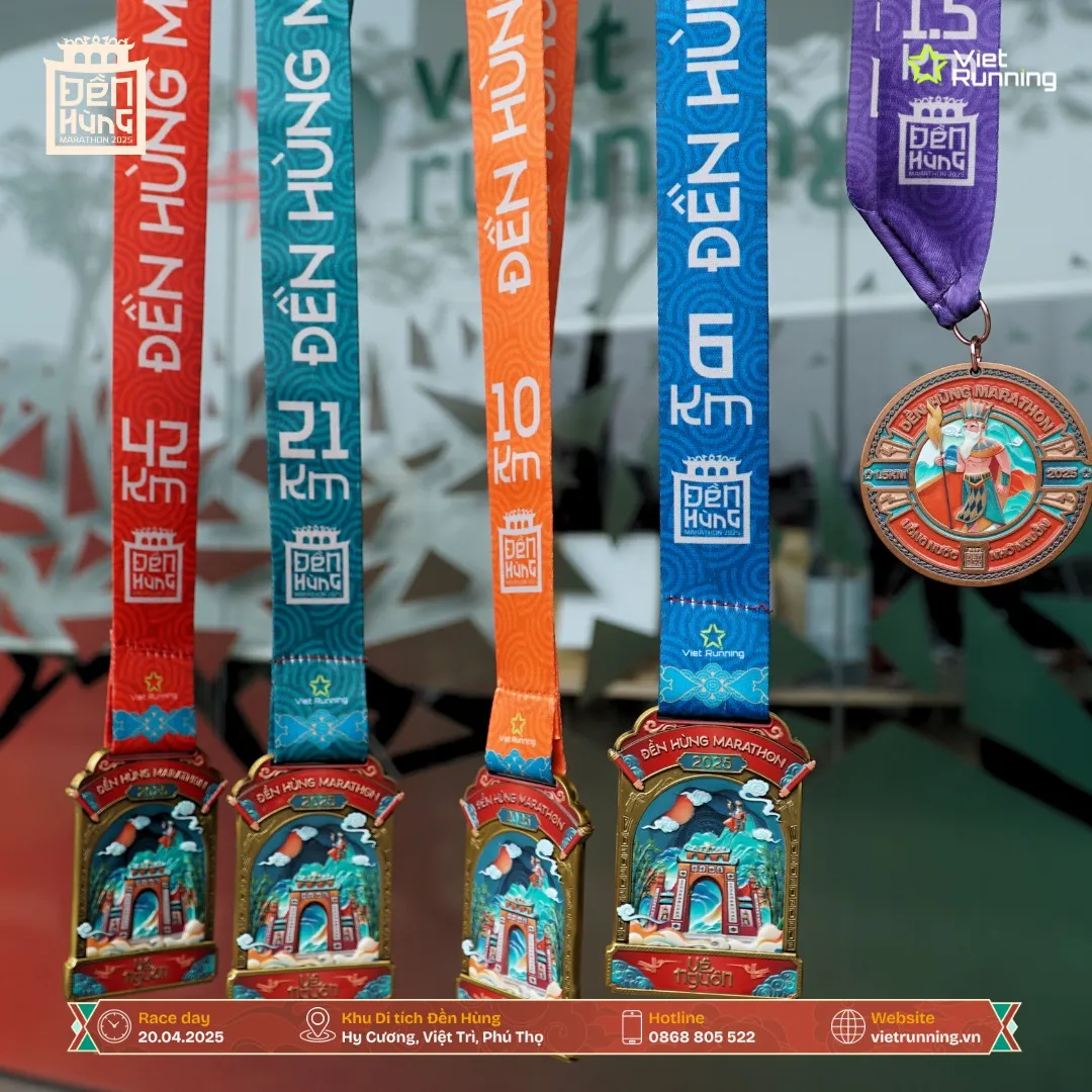Huy chương giải chạy Marathon Đền Hùng
