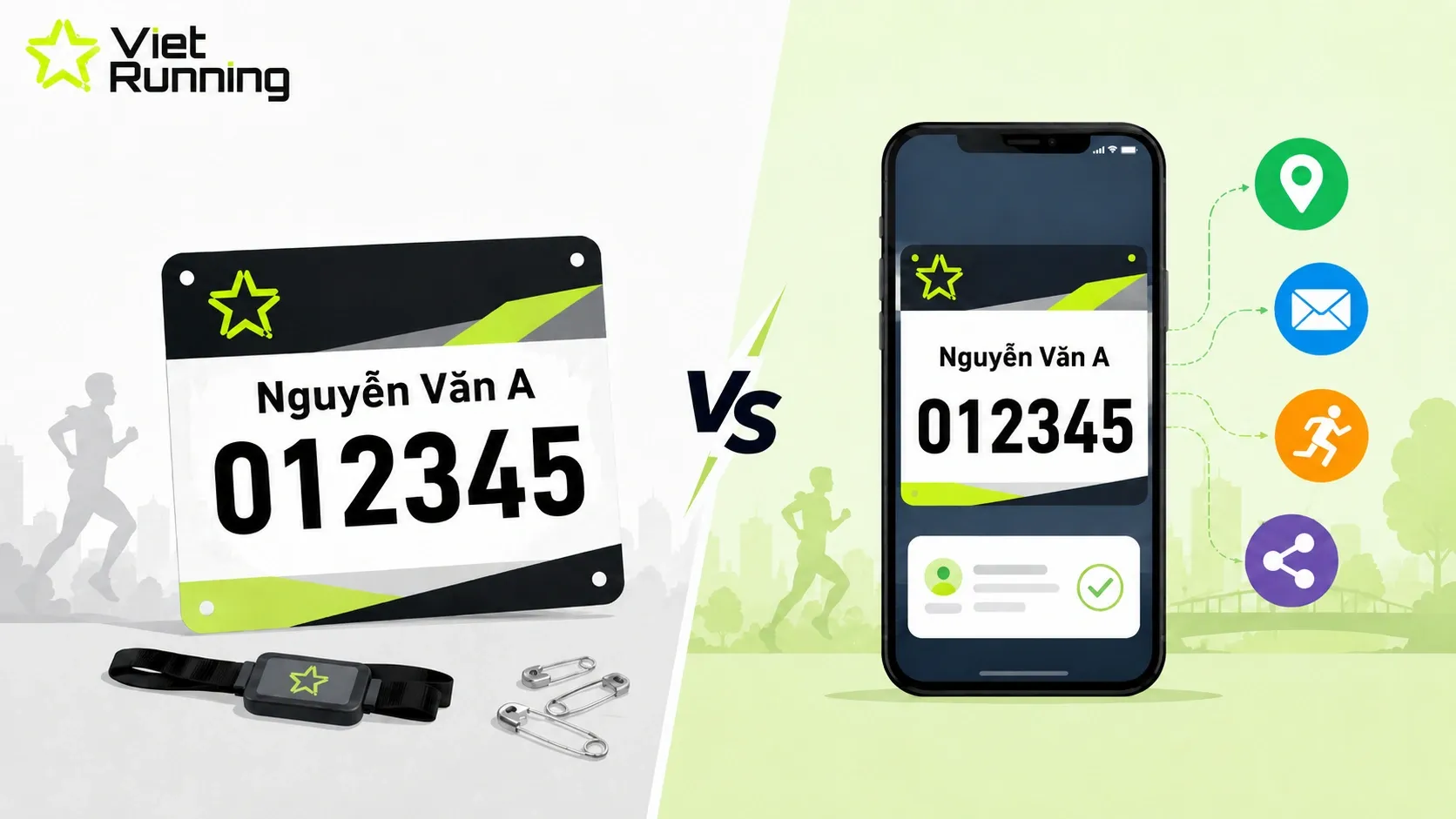 Runner gắn BIB đ&uacute;ng c&aacute;ch trước ngực