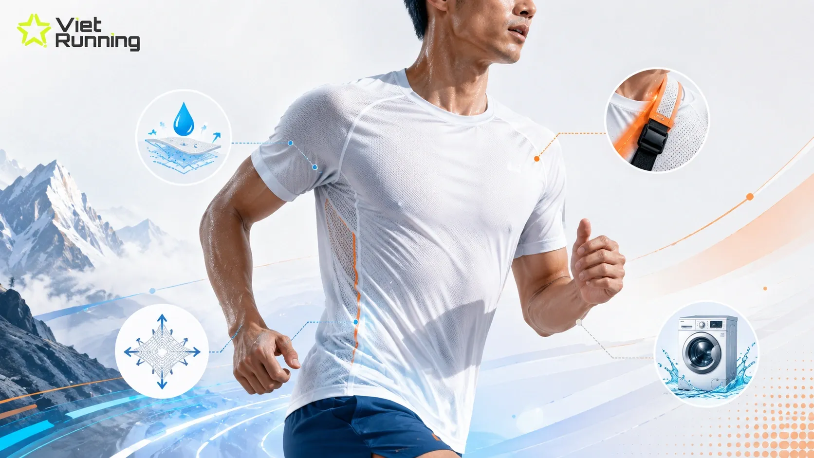 &Aacute;o chạy chịu mồ h&ocirc;i v&agrave; co gi&atilde;n