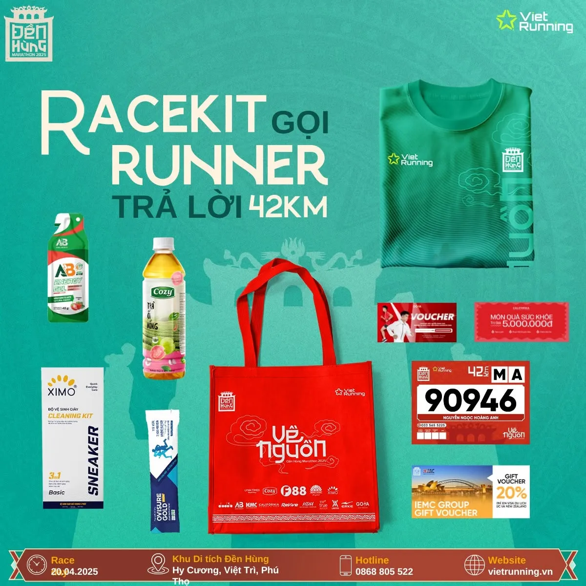 racekit cự ly 42km giải chạy Đền Hùng Marathon do Viet Running tổ chức racekit cự ly 42km giải chạy Đền Hùng Marathon do Viet Running tổ chức