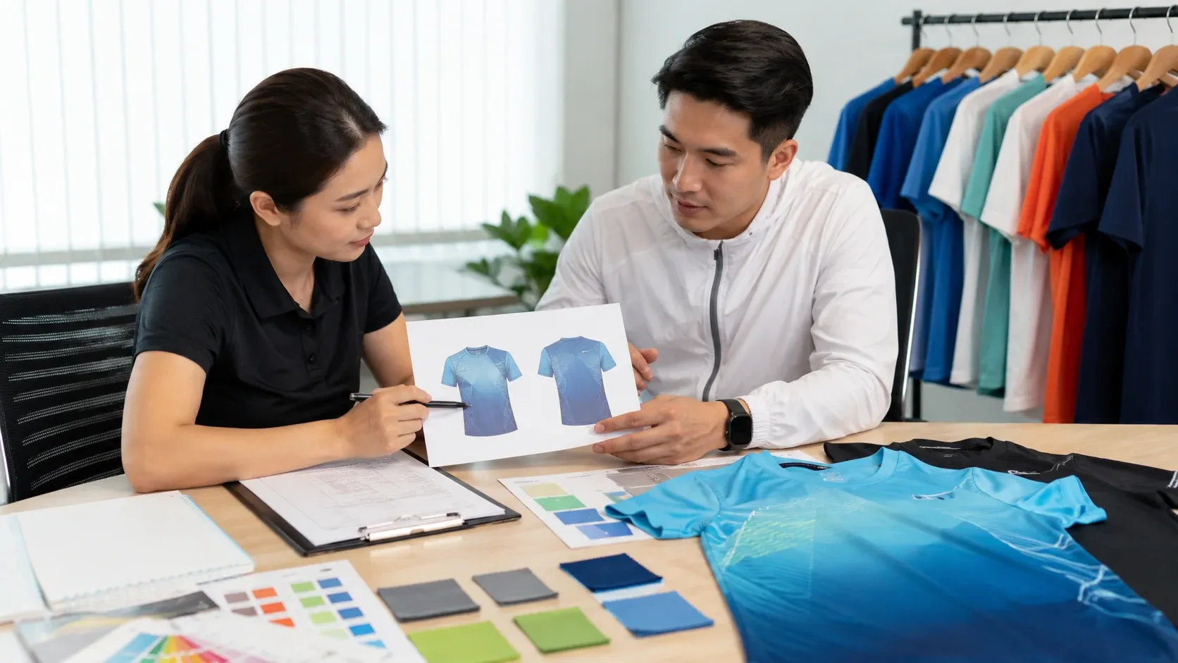 Doanh nghiệp duyệt mẫu &aacute;o chạy v&agrave; b&aacute;o gi&aacute; trước khi sản xuất Loại ảnh: Realistic