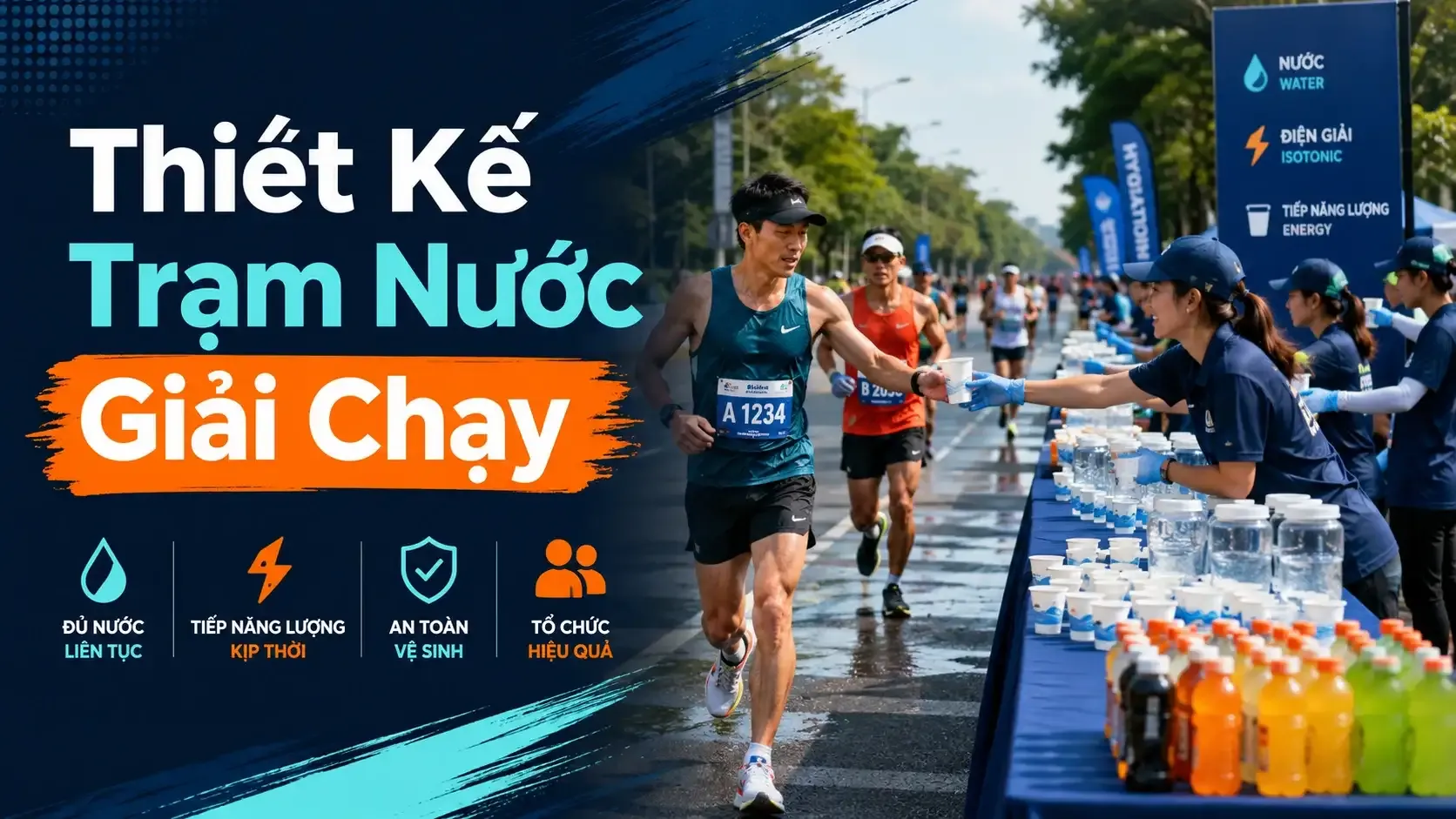 Thumbnail Thiết Kế Trạm Nước Giải Chạy: Vị Trí, Nhân Sự, Bàn Nước Và Quy Trình Tiếp Nước