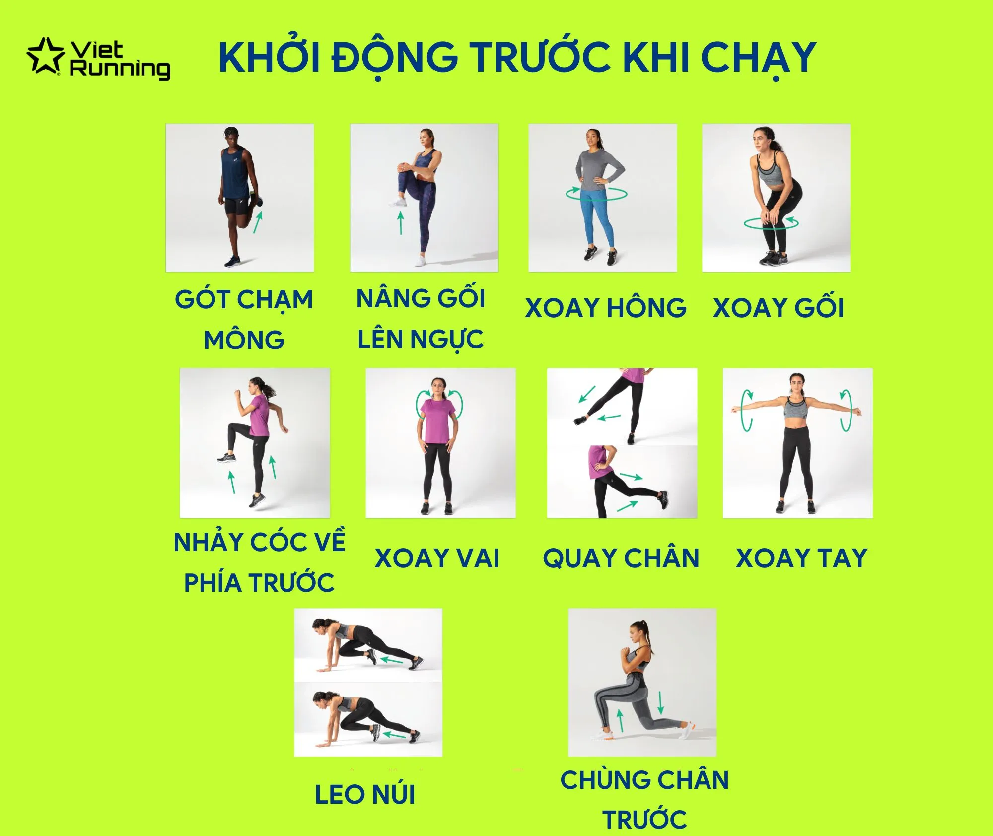 Các bài tập khởi động trước khi chạy bộ bạn có thể tham khảo